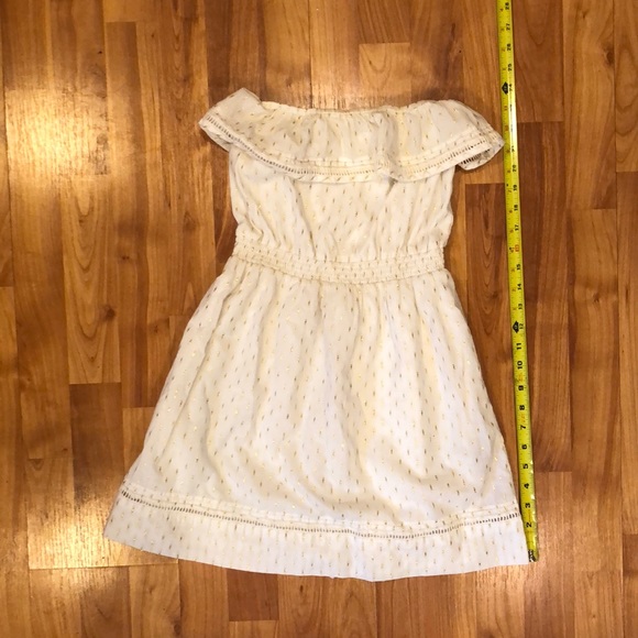 Woman’s “Express” Cream and Gold Mini Dress - Picture 6 of 7